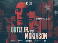 Vergil Ortiz Jr meets fellow undefeated welterweight Michael McKinson in Texas on Saturday Photo Credit: Golden Boy Promotions