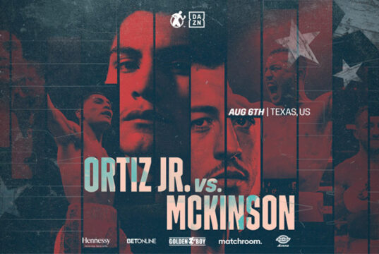 Vergil Ortiz Jr meets fellow undefeated welterweight Michael McKinson in Texas on Saturday Photo Credit: Golden Boy Promotions