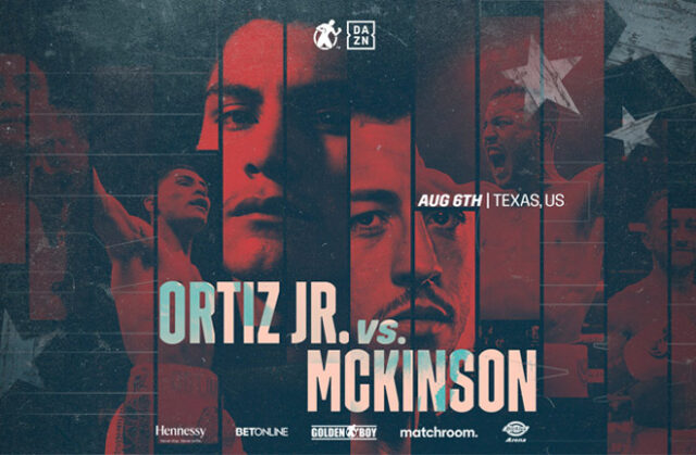 Vergil Ortiz Jr meets fellow undefeated welterweight Michael McKinson in Texas on Saturday Photo Credit: Golden Boy Promotions