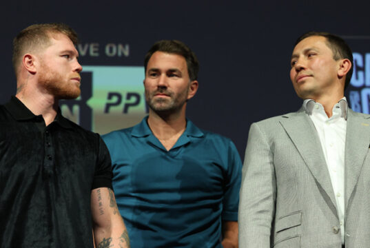 Canelo Alvarez and Gennady Golovkin will fight for a third time in Las Vegas on Saturday Photo Credit: Melina Pizano/Matchroom