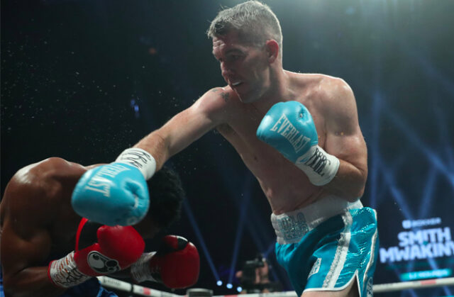 Liam Smith got a 4th round knockout of Hassan Mwakinyou in his return to home city of Liverpool. Photo Credit: Boxxer.