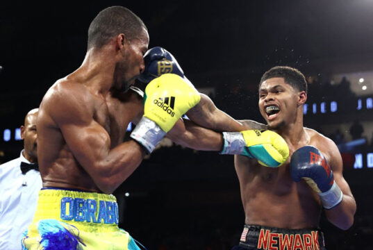 Shakur Stevenson Defeats Robson Conceição in Newark. Photo Credit: Mikey Williams / Top Rank via Getty Images