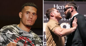 David Benavidez believes Caleb Plant must face him if he wants a future rematch against Canelo Alvarez Photo Credit: Esther Lin/SHOWTIME/Sean Michael Ham/TGB Promotions