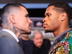 Devin Haney faces George Kambosos Jr in a rematch in Melbourne Photo Credit: Mikey Williams/Top Rank via Getty Images