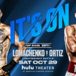 Vasiliy Lomachenko takes on Jamaine Ortiz in New York on Saturday Photo Credit: Top Rank Boxing