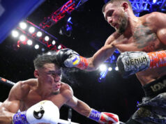 Despite it not being the dominant performance many expected, Vasily Lomachenko rallied in the late rounds to edge Jamaine "The Technician" Ortiz (16-1-1, 8 KOs) by unanimous decision (115-113, 116-112 and 117-111). Photo Credit: Mikey Williams/Top Rank.