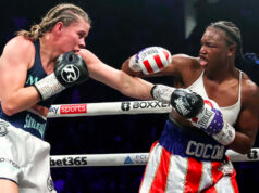 Claressa Sheilds took a unanimous decision victory over Savannah Marshall last night at the O2 Arena in London to become the Women's Undisputed Middleweight Champion. Photo Credit: Sky Sports