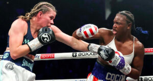 Claressa Sheilds took a unanimous decision victory over Savannah Marshall last night at the O2 Arena in London to become the Women's Undisputed Middleweight Champion. Photo Credit: Sky Sports
