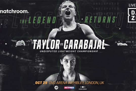 Katie Taylor makes a seventh defence of her undisputed lightweight titles against Karen Elizabeth Carabajal in Wembley on Saturday Photo Credit: Matchroom Boxing
