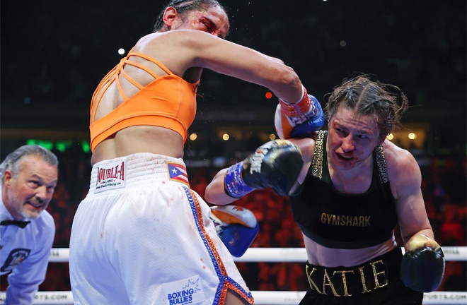 Taylor beat Serrano after an epic battle at MSG in April Photo Credit: Ed Mulholland/Matchroom