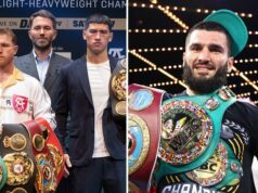 Dmitry Bivol is eyeing an undisputed clash with Artur Beterbiev over a rematch with Canelo Alvarez Photo Credit: Ed Mulholland/Matchroom/Mikey Williams/Top Rank via Getty Images