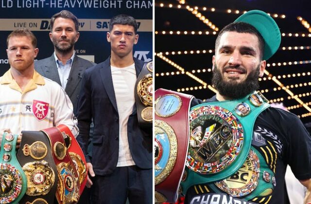 Dmitry Bivol is eyeing an undisputed clash with Artur Beterbiev over a rematch with Canelo Alvarez Photo Credit: Ed Mulholland/Matchroom/Mikey Williams/Top Rank via Getty Images