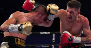 Liam Davies added the European and WBC International titles to his ever-increasing CV by outclassing Ionut Baluta over 12 rounds in Telford. Photo Credit: Queensberry Promotions.