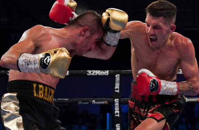 Liam Davies added the European and WBC International titles to his ever-increasing CV by outclassing Ionut Baluta over 12 rounds in Telford. Photo Credit: Queensberry Promotions.