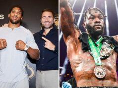 Eddie Hearn is eyeing a future fight between Anthony Joshua and Deontay Wilder Photo Credit: Mark Robinson/Matchroom Boxing/Stephanie Trapp/TGB Promotions