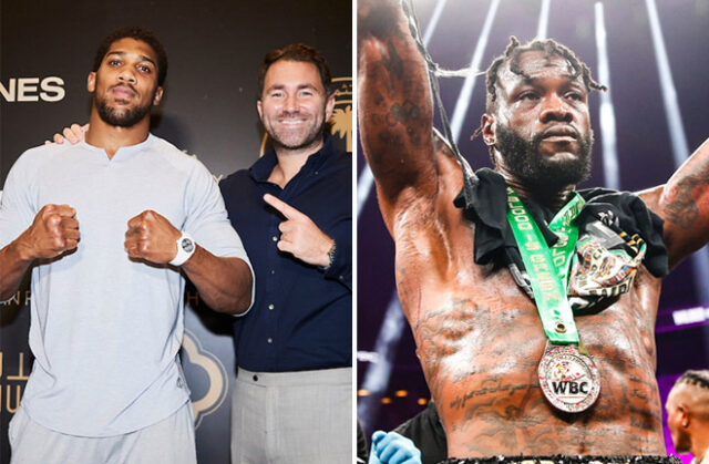 Eddie Hearn is eyeing a future fight between Anthony Joshua and Deontay Wilder Photo Credit: Mark Robinson/Matchroom Boxing/Stephanie Trapp/TGB Promotions