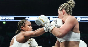 Natasha Jonas is the WBC, WBO and IBF light-middleweight world champion after beating Marie-Eve Dicaire via Unanimous Decision on Saturday night. Photo Credit: Sky Sports Boxing