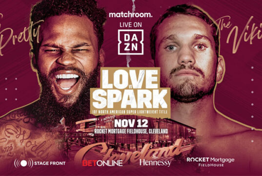 Montana Love faces Stevie Spark in a super lightweight clash on Saturday in Cleveland, live on DAZN Photo Credit: Matchroom Boxing