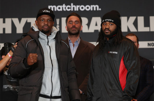 Dmitry Salita has predicted a knockout win for Jermaine Franklin over Dillian Whyte on Saturday Photo Credit: Mark Robinson/Matchroom Boxing