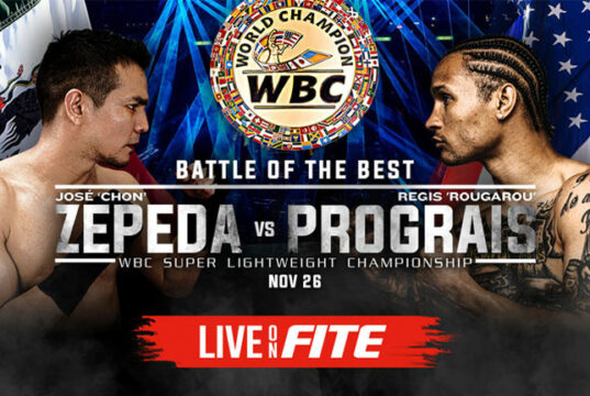 Jose Zepeda faces Regis Prograis for the vacant WBC super lightweight crown in California on Saturday Photo Credit: FITE