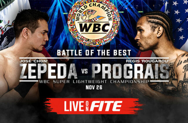 Jose Zepeda faces Regis Prograis for the vacant WBC super lightweight crown in California on Saturday Photo Credit: FITE