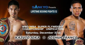 Kazuto Ioka meets Joshua Franco in a world super flyweight unification showdown in Japan on Saturday