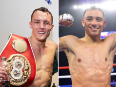 Josh Warrington defends his IBF featherweight world title against Luis Alberto Lopez in Leeds on Saturday Photo Credit: Mark Robinson/Matchroom Boxing/Mikey Williams / Top Rank via Getty Images