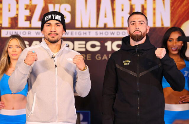 Teofimo Lopez faces Sandor Martin at Madison Square Garden on Saturday Photo Credit: Mikey Williams/Top Rank via Getty Images