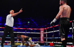 Artur Beterbiev continued his KO streak, stopping a brave Anthony Yarde in the 8th Round at the OVO Arena in Wembley to retains his WBC, WBO and IBF Light Heavyweight World Titles. Photo Credit: Queensberry Promotions / Frank Warren.