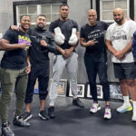 Joshua training with Derrick James in the USA Photo Credit: @derrickdjames1 Instagram