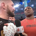 Ngannou confronted Fury after his win over Whyte in April Photo Credit: mmafighting.com