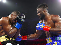 Efe Ajagba outpointed Stephan Shaw in a dull Top Rank Boxing on ESPN main event that left the crowd booing on Saturday night at Turning Stone Resort Casino in Verona, New York. Photo Credit: Top Rank Boxing.