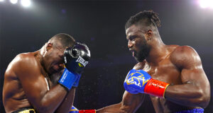 Efe Ajagba outpointed Stephan Shaw in a dull Top Rank Boxing on ESPN main event that left the crowd booing on Saturday night at Turning Stone Resort Casino in Verona, New York. Photo Credit: Top Rank Boxing.