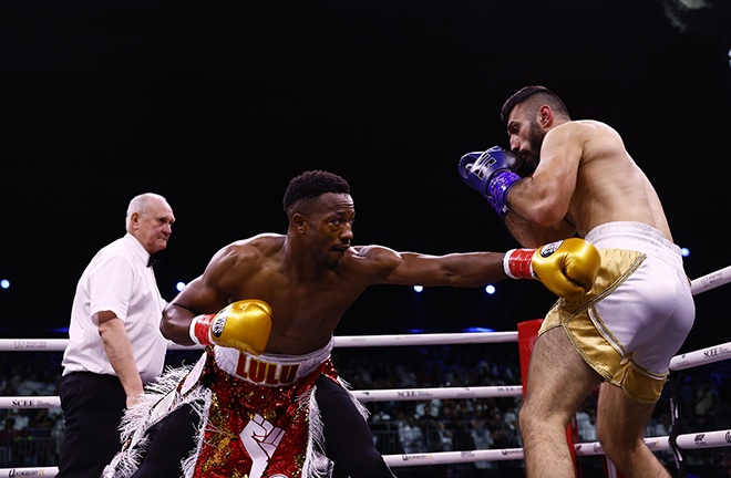 Muhsin Cason dropped Taryel Jafarov with a big overhand right in the first round resulting in Jararov not coming out for the second round. Photo Credit: Skills Challenge Entertainment.