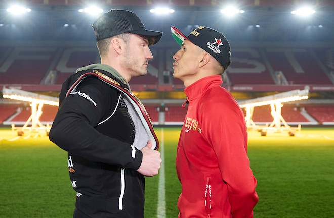 Wood and Lara came face-to-face on Tuesday at Nottingham Forest's City Ground Photo Credit: Mark Robinson/Matchroom Boxing