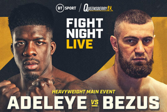 David Adeleye faces Dmytro Bezus for the vacant WBO European heavyweight crown at York Hall on Friday, live on BT Sport Photo Credit: Queensberry Promotions