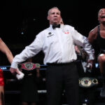 Baumgardner celebrates after defeating Mayer in October Photo Credit: Lawrence Lustig/BOXXER