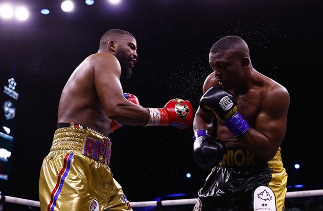 Badou Jack became a three weight world champion with a 12th round TKO stoppage over Ilunga Mukabu. Photo Credit: Skill Challenge Entertainment