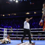Mauricio Lara stopped Leigh Wood in the seventh round to become WBA featherweight world champion Photo Credit: Mark Robinson/Matchroom Boxing