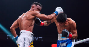 Subriel Matias overcame a rough start to stop Jeremias Ponce in 5th to win vacant 140 title.