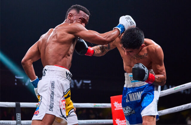 Subriel Matias overcame a rough start to stop Jeremias Ponce in 5th to win vacant 140 title.