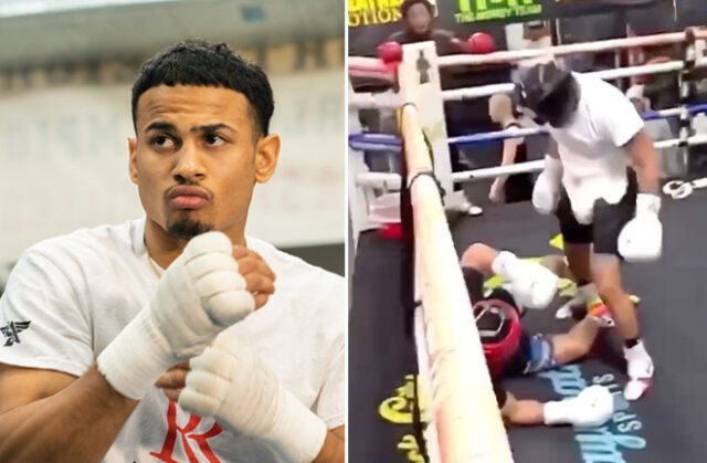 Rolly Romero was knocked down in sparring by J'Hon Ingram in a video which circulated online last week Photo Credit: Ryan Hafey/ Premier Boxing Champions