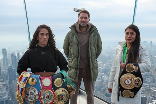 Amanda Serrano faces Erica Cruz for the undisputed featherweight championship in New York on Saturday Photo Credit: Melina Pizano/Matchroom