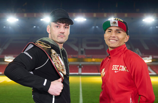 Leigh Wood defends his WBA featherweight world title against Mauricio Lara in Nottingham on Saturday Photo Credit: Mark Robinson/Matchroom Boxing