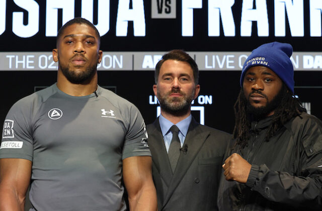 Anthony Joshua faces Jermaine Franklin in a crunch clash at the O2 Arena on Saturday Photo Credit: Mark Robinson/Matchroom Boxing