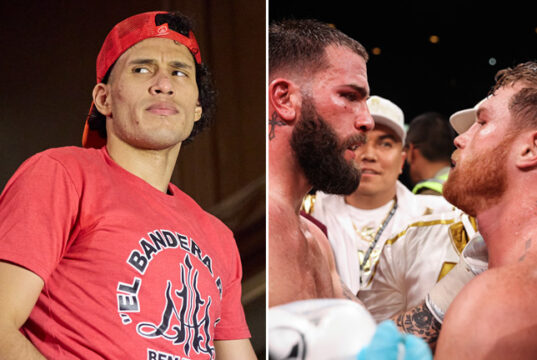 David Benavidez says Caleb Plant showed weakeness against Canelo Photo Credit: Esther Lin/Amanda Westcott/SHOWTIME