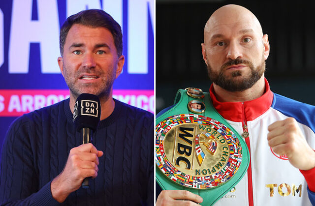 Eddie Hearn believes Tyson Fury is asking for too much money to face Oleksandr Usyk Photo Credit: Ed Mulholland/Matchroom/Mikey Williams/Top Rank via Getty Images