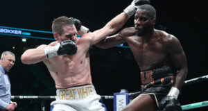 Okolie untroubled in title retention over previously undefeated David Light. Photo Credit: Boxxer / Lawrence Lustig