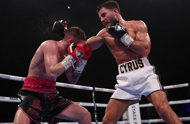 Cyrus Pattinson headlined in Newcastle for the first time in his career as he claimed a ninth round stoppage over former British champion Chris Jenkins. Photo Credit: Mark Robinson/Matchroom Boxing.