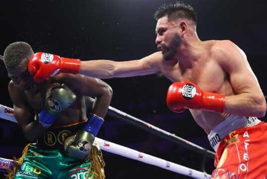 Former unified champion Jose Ramirez has earned another shot at the WBC junior welterweight title after seeing off Richard Commey last night in eleven rounds. Photo Credit: Top Rank Boxing.